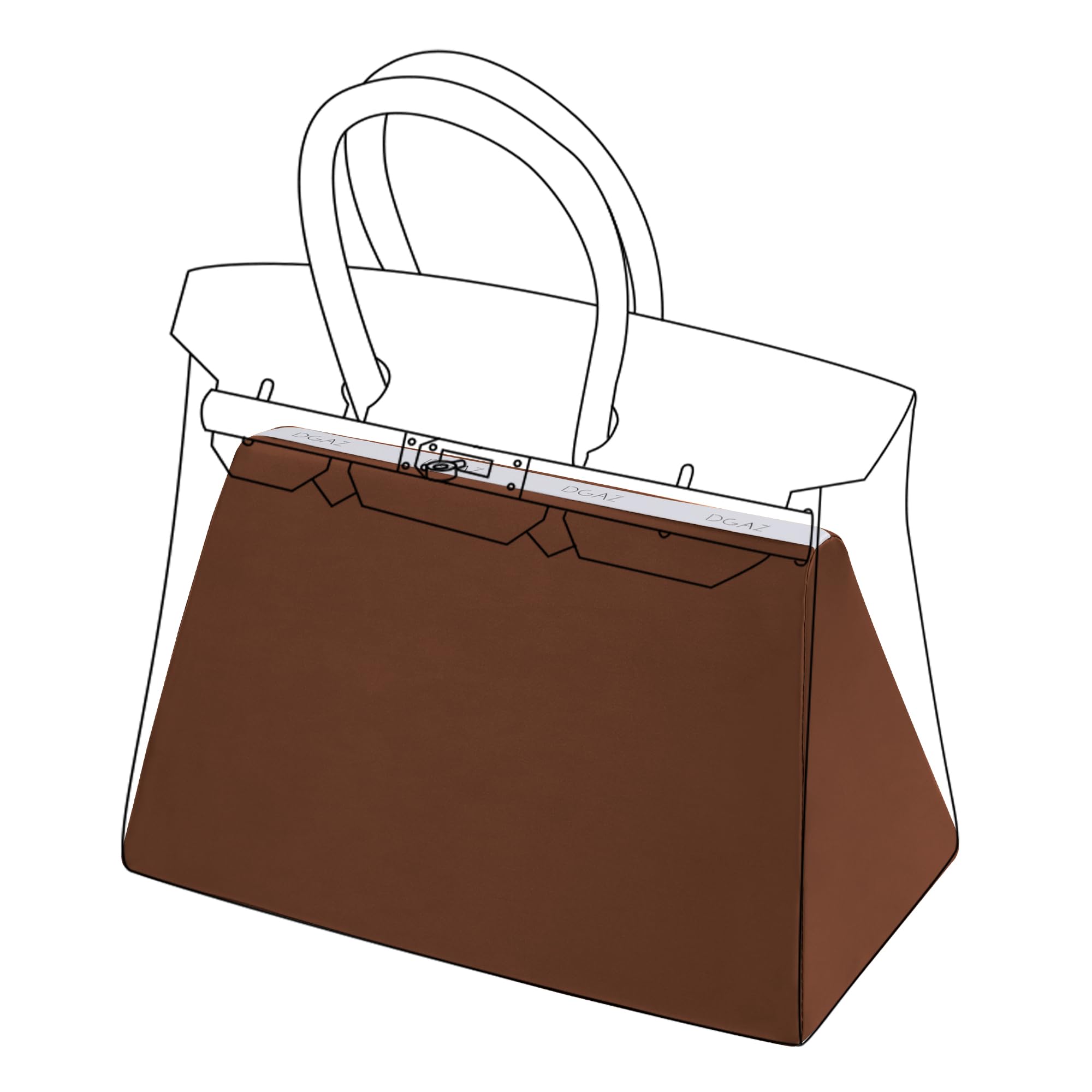 DGAZ Purse Pillow Shaper Insert,Luxury Handbag Tote Shapers, Memory Foam- Fits Birkin 20/25/30/35/40/45/50 Bag(Gold,BK45)