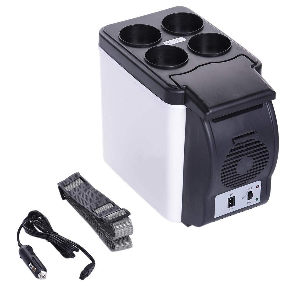 AQQWWER Mini refrigeradores 6L portátil al aire de calefacción del coche caja de la caja de enfriamiento del refrigerador del coche de doble uso for el coche y el hogar Plug and Play Con un viaje conv
