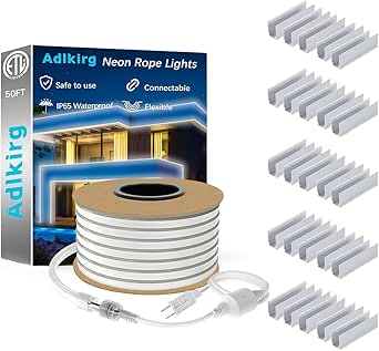 Amazon.com: adlkirg 50ft Led Neon Rope Light and 20pcs Led Rope Light ...