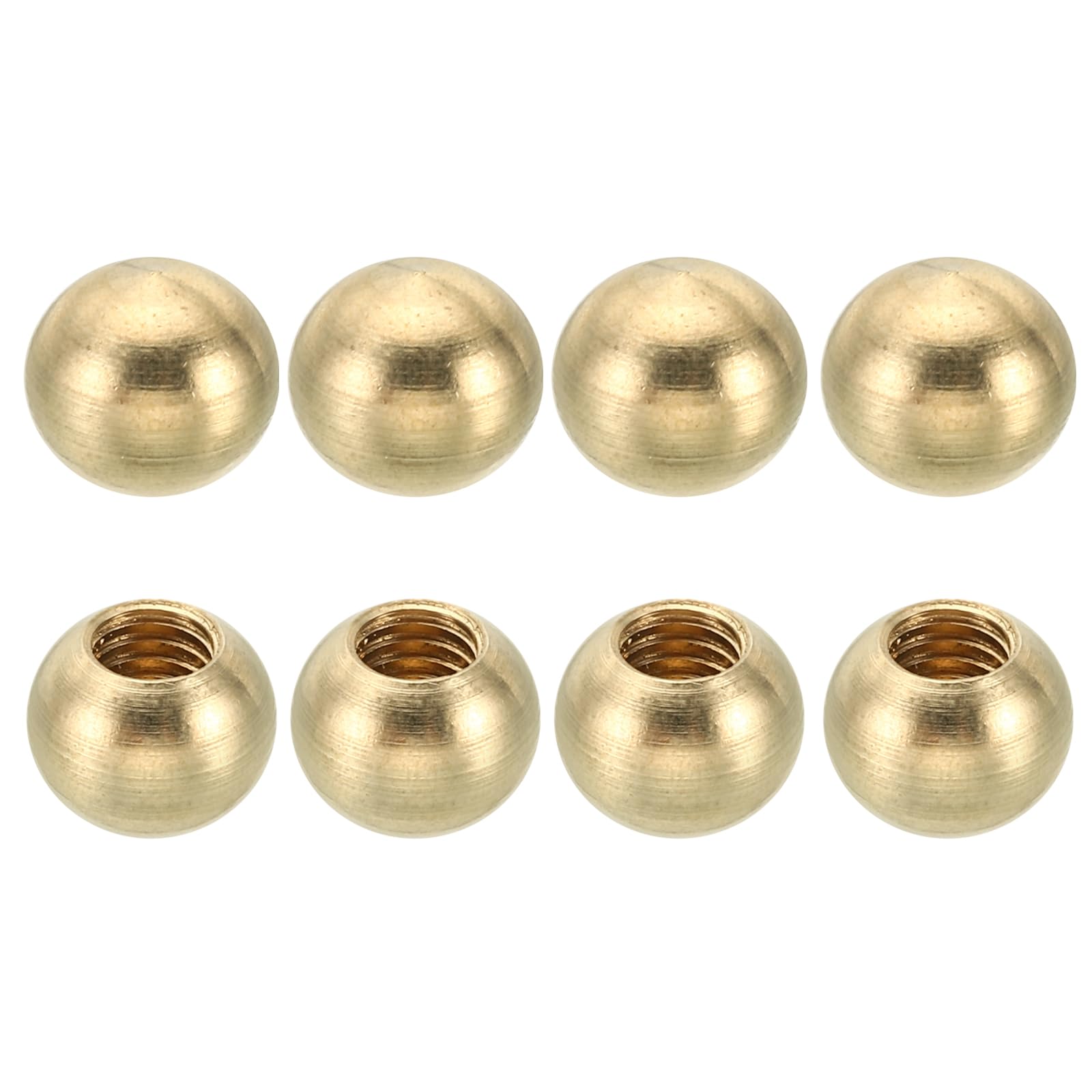PATIKIL M6x12mm Thread Cap Nuts Knob, 8pcs Brass Ball Lamp Decoration Screw Caps Nut Cover Nut for Furniture Lighting or DIY Project