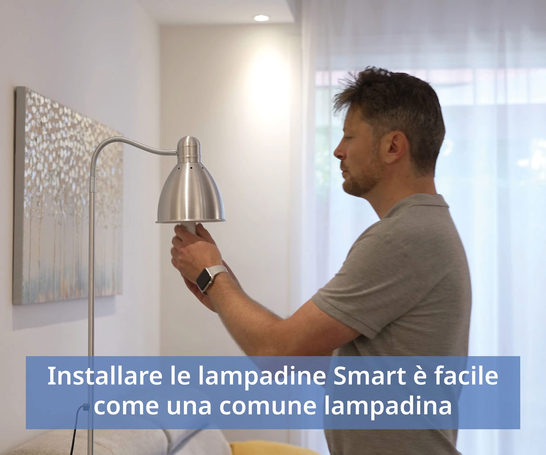 Beghelli – Bombilla LED Smart Dom-e E27 14W RGB-CCT WiFi, compatible con Alexa, aplicación domótica, ajuste de color e intensidad, control de voz, fácil instalación – blanco, 1 unidad