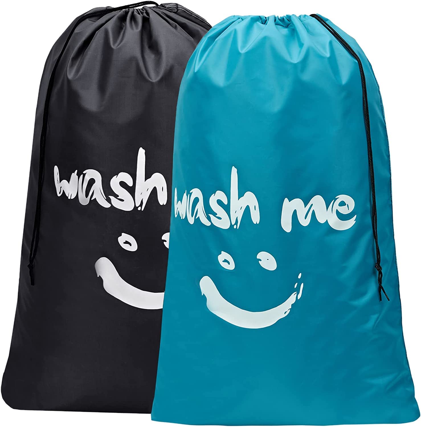 CJWLKJ 2-Pack XL Travel Laundry Bag, Machine Washable Dirty Clothes Organizer, Large Enough to Hold 4 Loads of Laundry