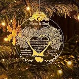 Anniversary Ornament Gift for Mom and Dad Wedding, Mom and Dad Anniversary Ornament, Moms and Dads Christmas Glass Ornaments Gift for Couple Husband Wife Married Parents