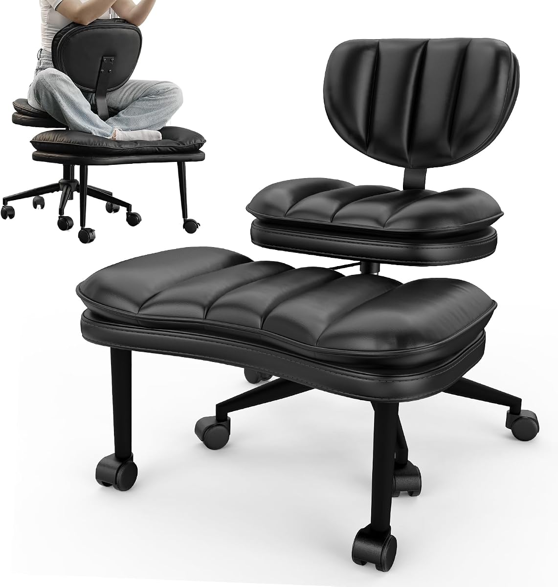 HOMRELEXA Cross Legged Office Chair