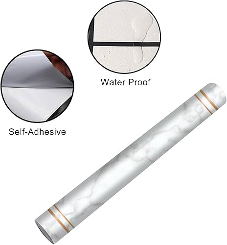 Miniatura 4 de Juego de envoltura de vinilo autoadhesivo para refrigerador, textura de mármol, mural extraíble para nevera, calcomanía para cubrir puerta completa,