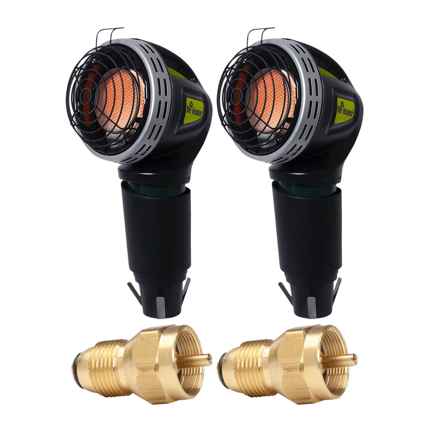 Amazon.com: Mr. Heater Golf Cart Heater with Brass Propane Tank Refill  Adapter (2-Pack) Bundle (4 Items) : Home u0026 Kitchen