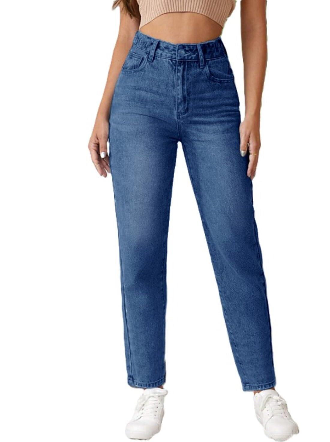 Women's Stretchable Relaxed Fit High Rise Denim Jeans Pant for Women-image-10