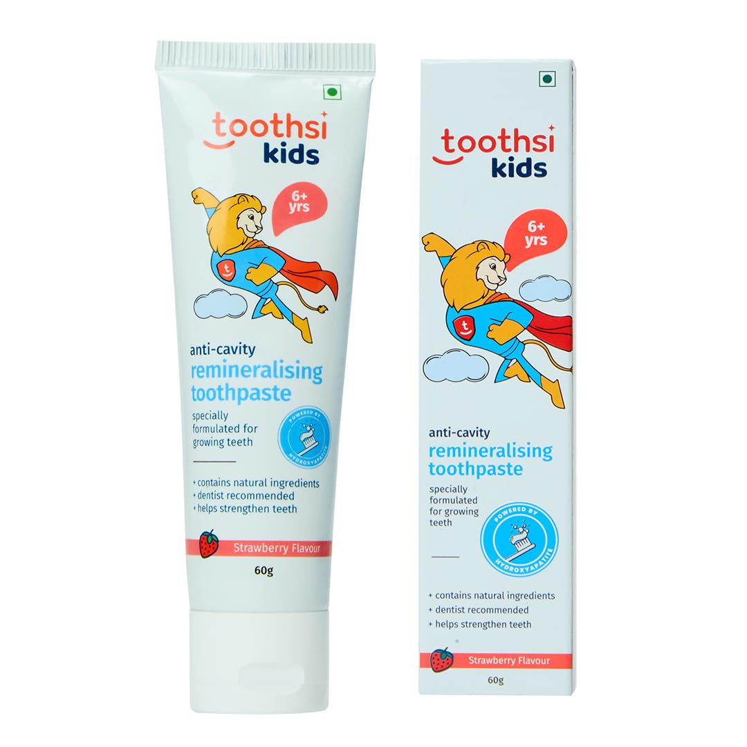 Toothsi Remineralising Toothpaste | Kids Tooth Paste for 6+ Years | Anti Cavity | Helps Strengthen Teeth | Formulated for Growing Teeth | Natural Ingredients | Strawberry Flavour | 60 gm-image-12