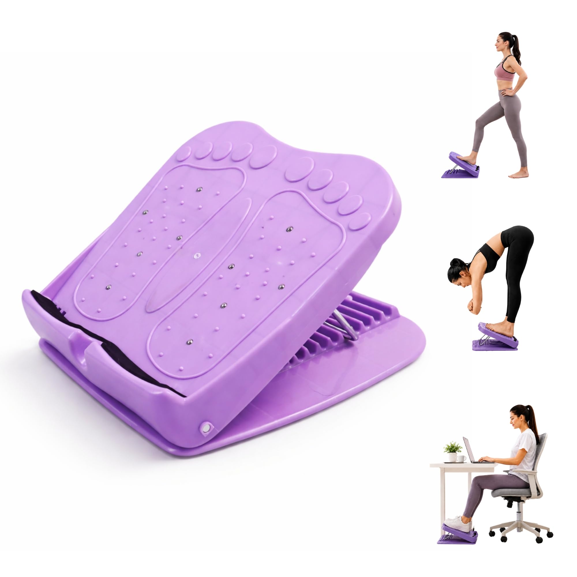 Slant Board for Calf Stretch – Adjustable Incline Foot Stretch Board for Achilles Tendon, Plantar Fasciitis Relief, Leg & Ankle Strengthening | Non-Slip Home Gym Fitness Equipment (330 lb capacity) (Purple)-image-45