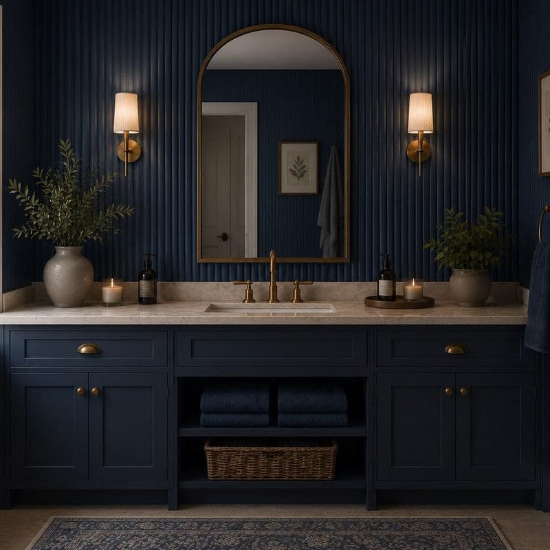 Jobu Large Fluted Ribbed Wall Panels in Blue Maize, 240cm x 60cm, (3 Pack)