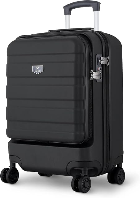 LUGG ABS Hard Shell Suitcase, 20inch Carry-on Travel Bag with 4 Spinner Wheels, Double TSA Lock Cabin Suitcase, Durable & Lightweight Luggage, Suited for Overhead & Under Seat Cabin Bag - Black