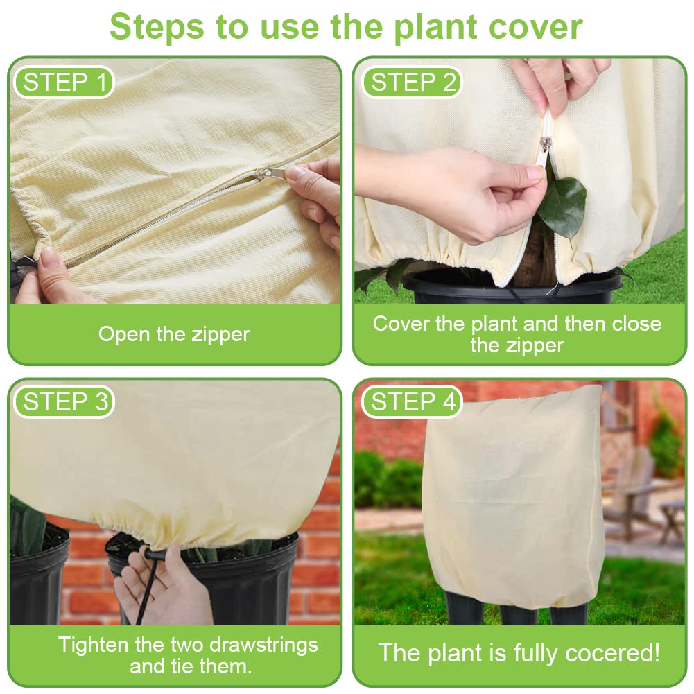 Tesmotor Funda para Plantas, Saco Cubre Plantas, Cubierta para Plantas Protección contra Congelación y contra Nieve para Invierno, 2 Unidades(120 x 180 cm)