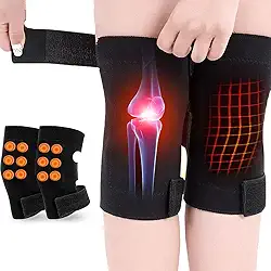 Par Joelheira Magnética Turmalina, Imã, Artrite, Artrose, AutoAquecimento, Articulaçao, Tratamento e Alivio De Dor, Usar Apenas em Repouso, Marca Starmega.