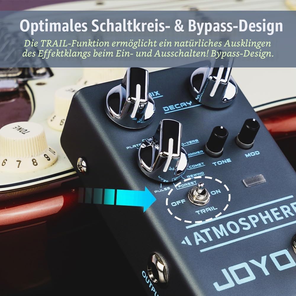 JOYO Atmosphere R-14 Reverb Pedal 9 Digital Reverb Typen Modulation E-Gitarre