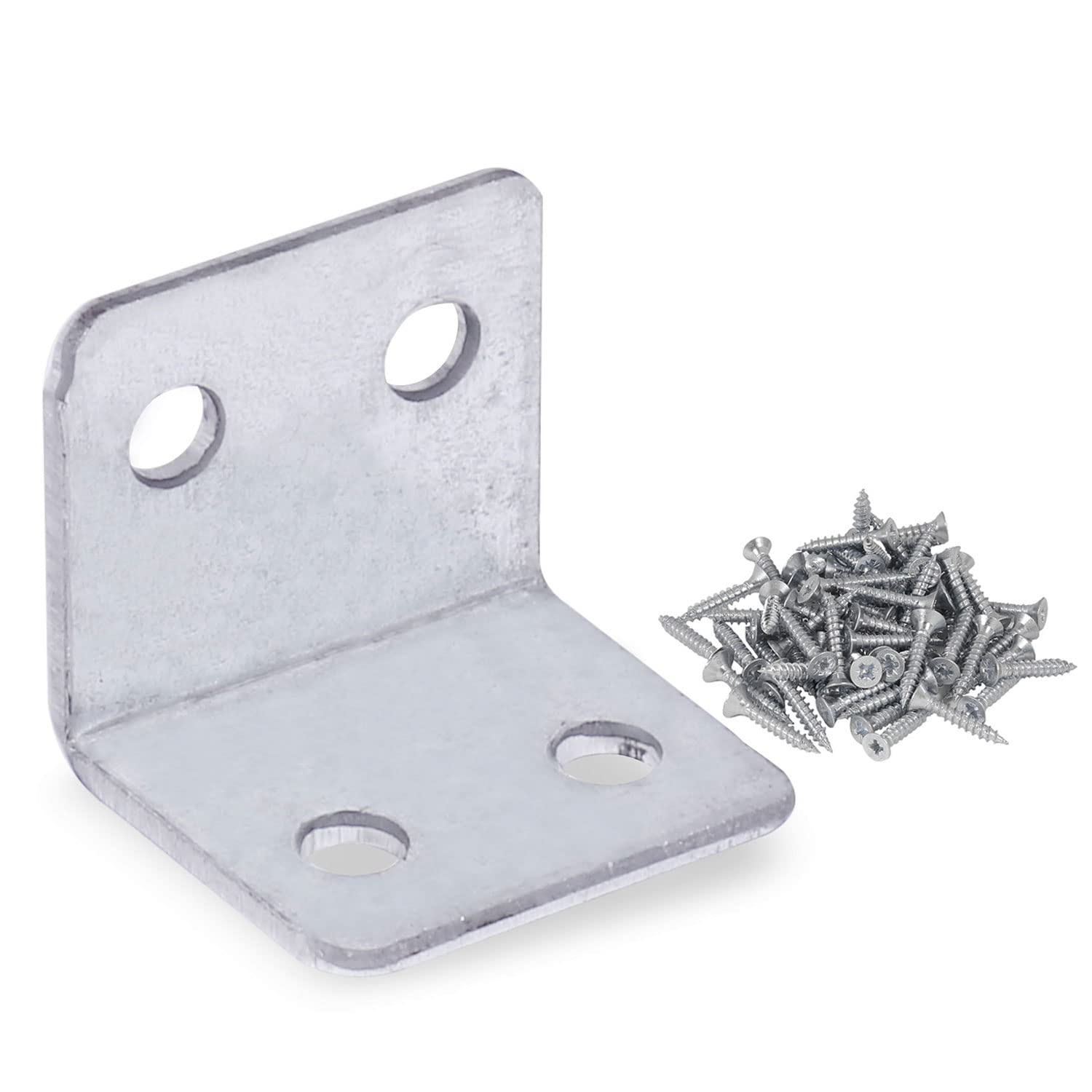 Badem10 Mobilya Dolap Köşe Bağlantı Sabitleme L Demir Gönye 25x25x30 mm (5 ADET)