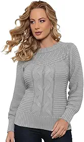 Sueter Feminino Tricot Elegante Blusa de frio Tricô lã Blusa Manga Longa Moda Outono Inverno