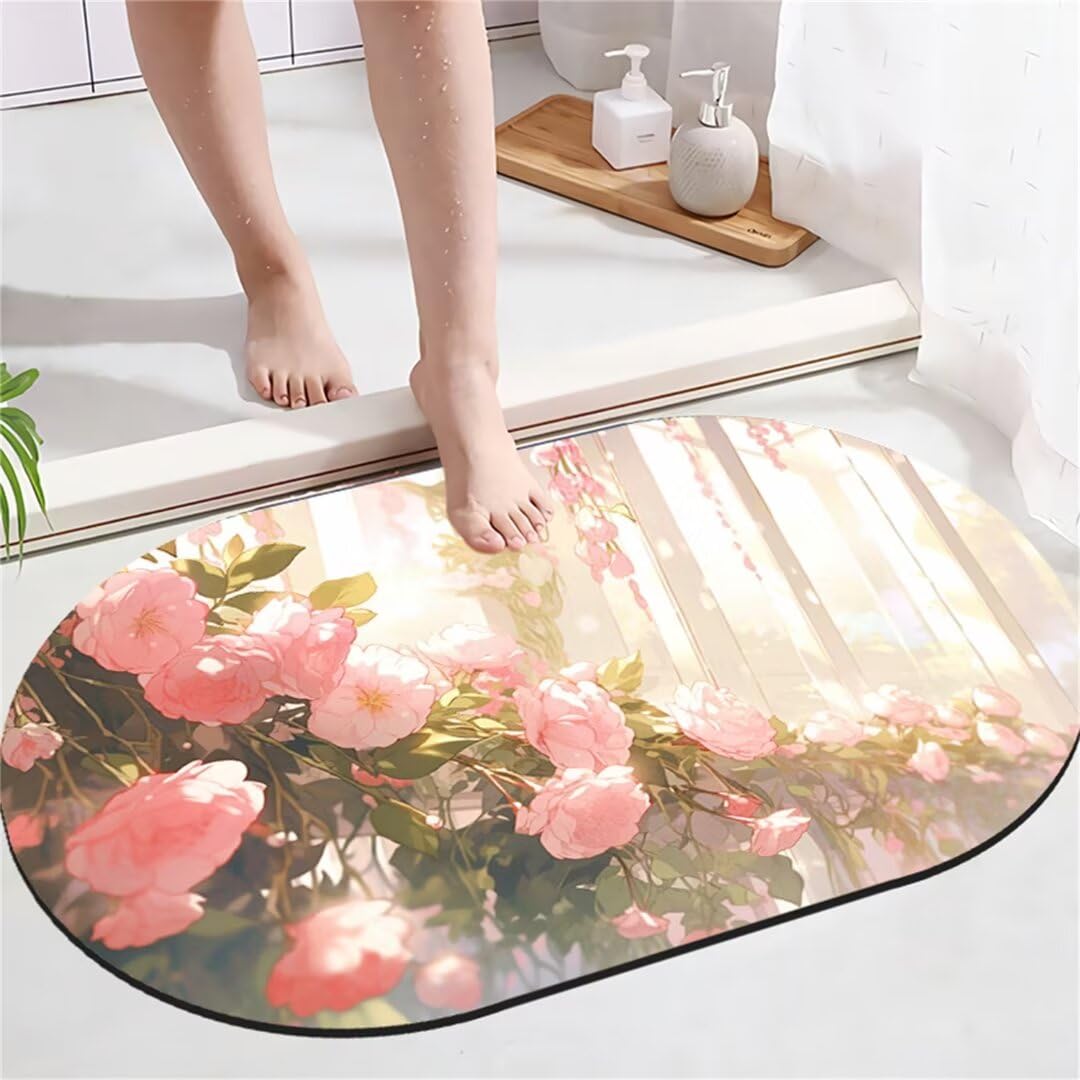 Badezimmerteppich Badematte rutschfest Badematte Badteppich Badvorleger 80x150cm Badematten Badteppiche Duschmatte rutschfest, Duschvorleger Badezimmermatte rutschfest Stein Badematte Square