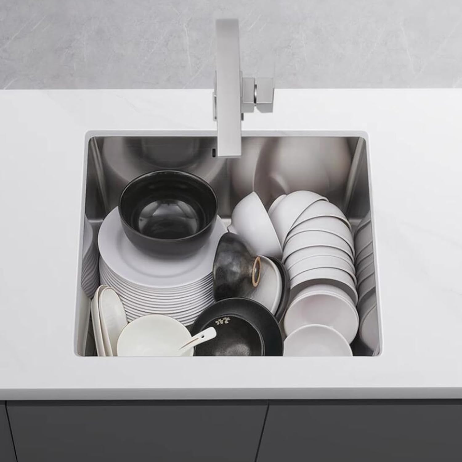 キッチンシルバーステンレススチールSXSLTSA引き出し式蛇口付き小型ミニバー狭い側面食器洗い水プールカウンター下洗面器シングルボウ