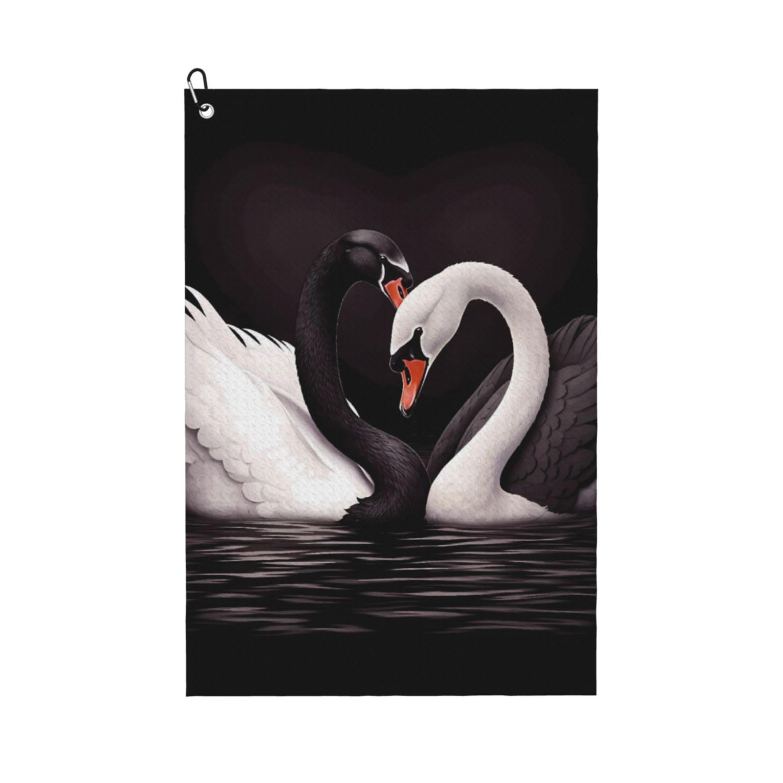 BSDFGSDD Black White Swan Love Heart Golf Towel 24 x 16 inches