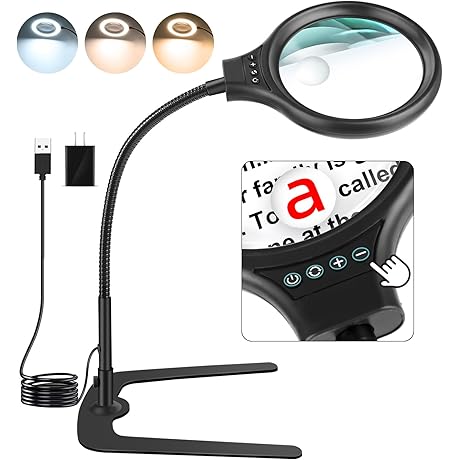 NZQXJXZ Magnifying Glass with Light and Stand