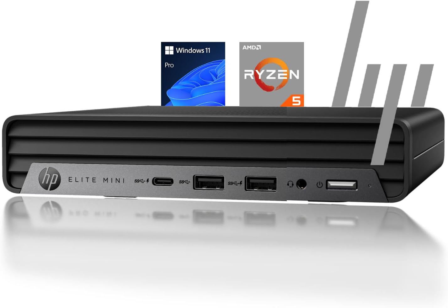 HP Elite 805 Business Mini Desktop Computer, AMD Ryzen 5 (Beat i7-11700), 8GB Memory, 128GB PCIe SSD, Ultra-Quiet Design, Dual 4K Display Support, USB-C + Wi-Fi 6, Keyboard & Mouse, Windows 11