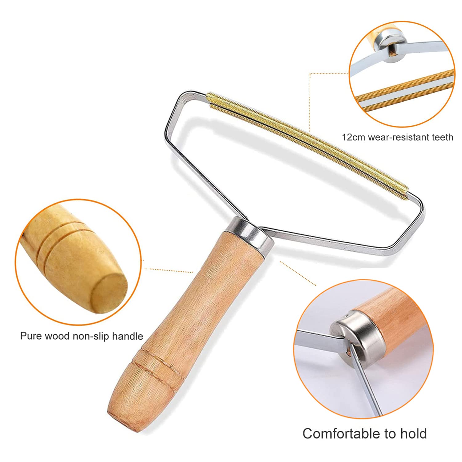 2 Rulli Per Rimuovere Peli Di Animali - In Rame E Legno, Per Divani, Vestiti E Tappeti - Foto 3