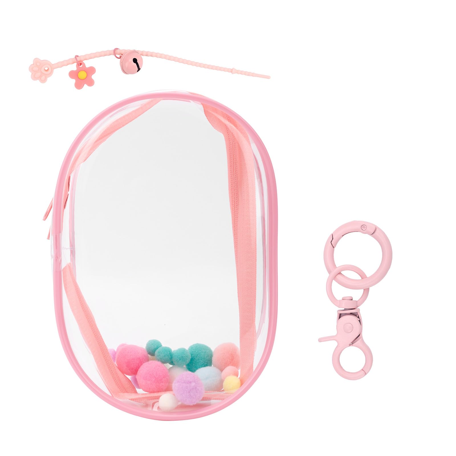 Display Bag for Dolls PVC Waterproof Clear Figure Display Case Cover Holder with Keychain