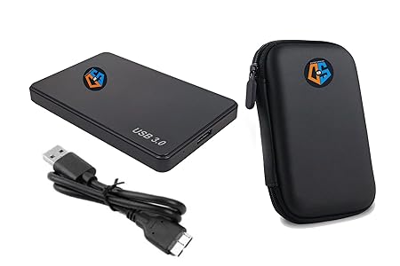 DS Computers 3.0 - Portable External Hard Disk with Pouch - 500 GB -USB 3.0 1 Year Warranty for PC Laptop Windows and Mac, External HDD Black (500 GB)