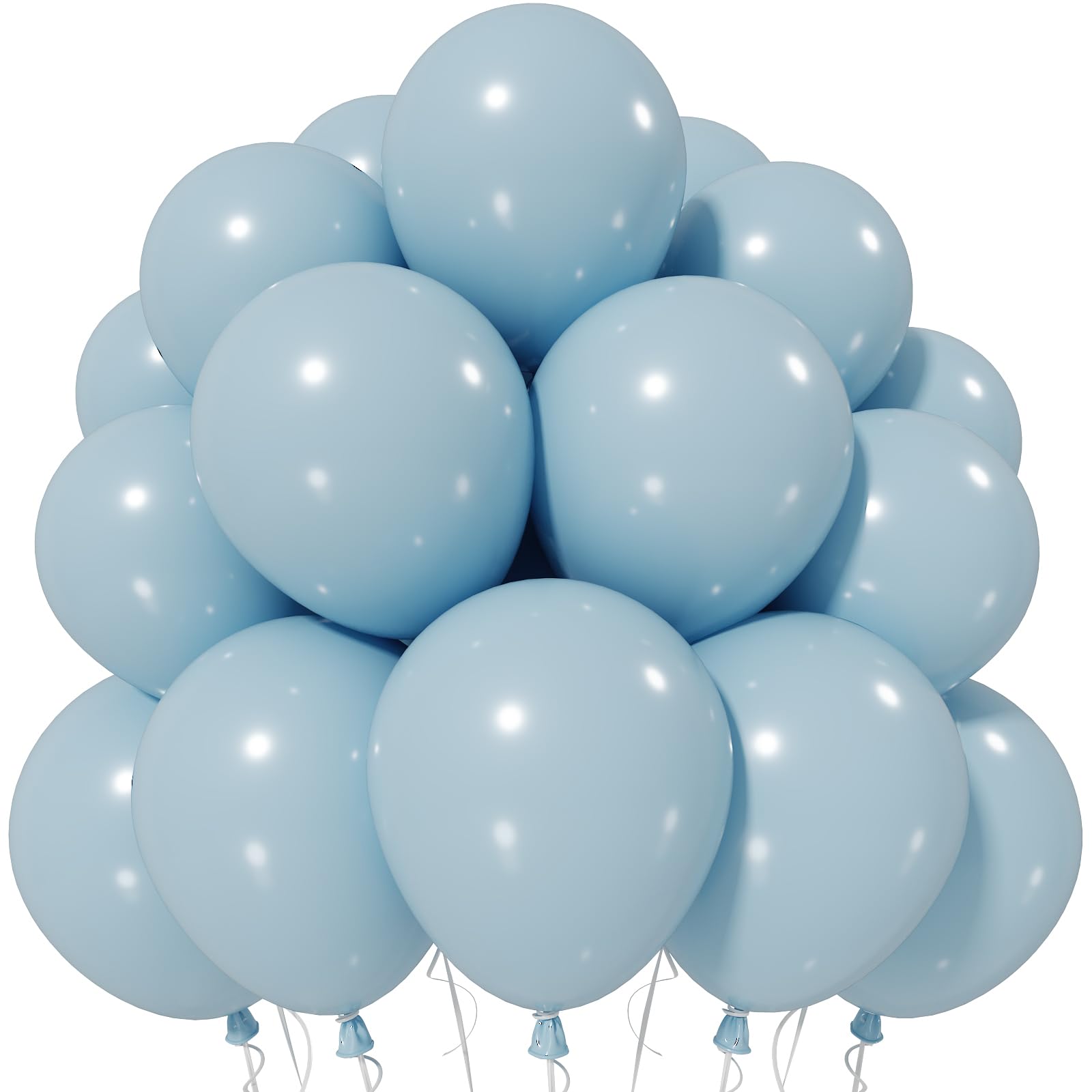 Jobkoo Dusty Blue Balloons 12 Inch, 50 Pcs Pale Aqua Muted Latex Balloon — image 1