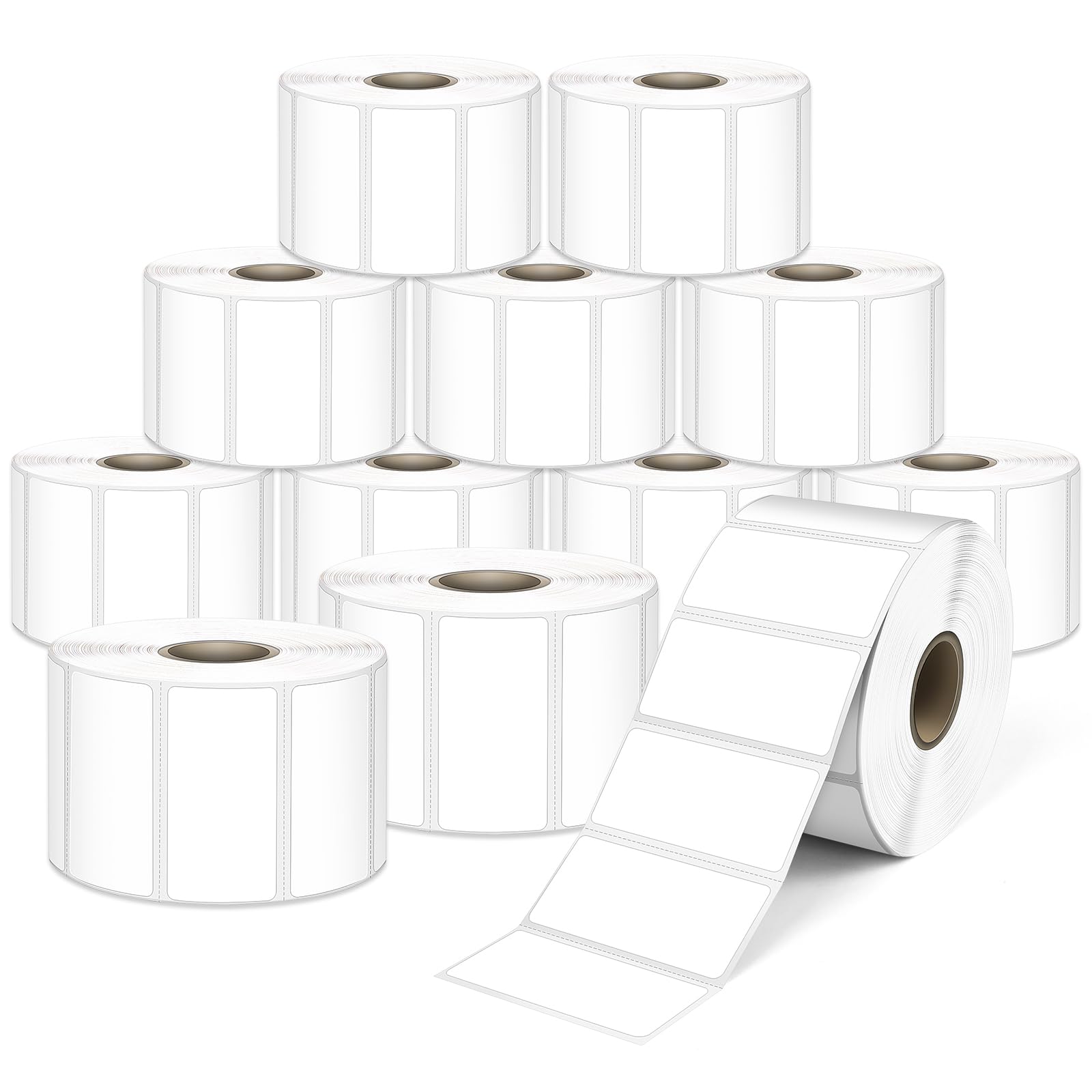 L LIKED 2" x 1" Direct Thermal Labels, Permanent Adhesive Barcode Adress Labels & Compatible with Rollo, Zebra and Other Desktop Printers (12 Rolls,