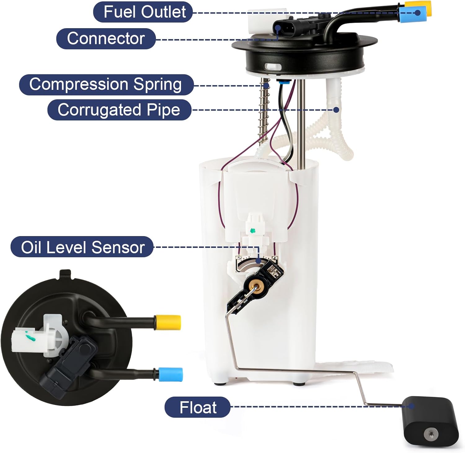 Electric Fuel Pump Module Assembly Compatible with Chevy Tahoe 2002 2003 2004 GMC Yukon V8 5.3L Flex Only with Pressure Sensor Replace E3559M P74904M 67452 FG0810 with O Ring