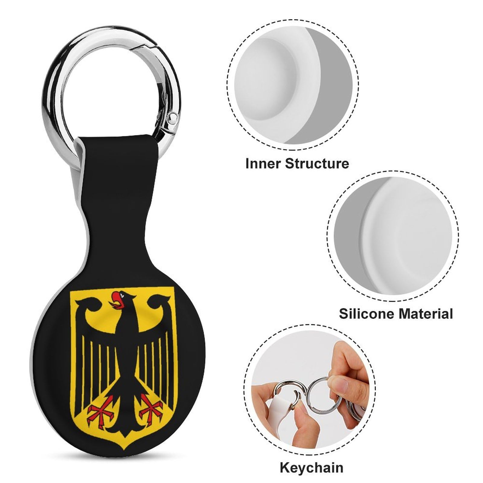 Deutsches Wappen, kompatibel mit Airtag-GPS-Hüllen, 2 Stück