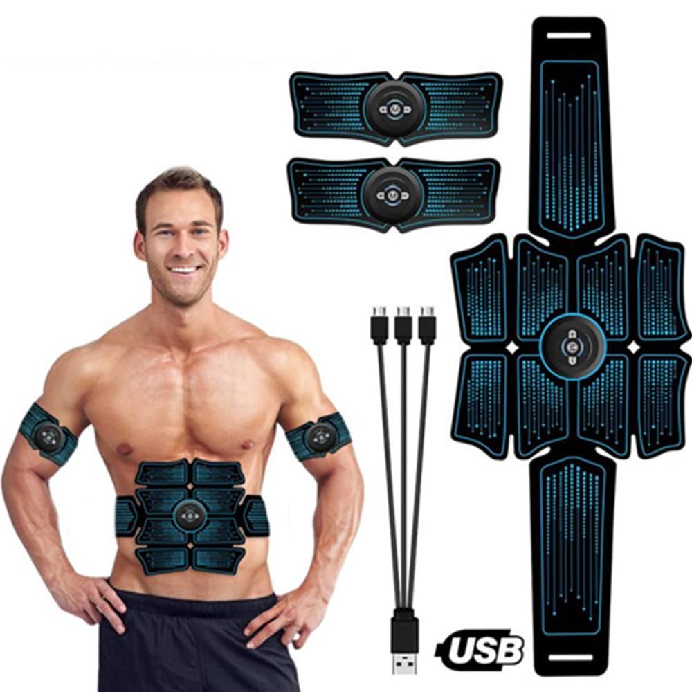 Cintura Addominale Elettrostimolazione, Elettrostimolatore Muscolare Donna Uomo per Addome/Braccia/Gambe/Addominali/Cosce/Polpacci Training Fitness Allenamento
