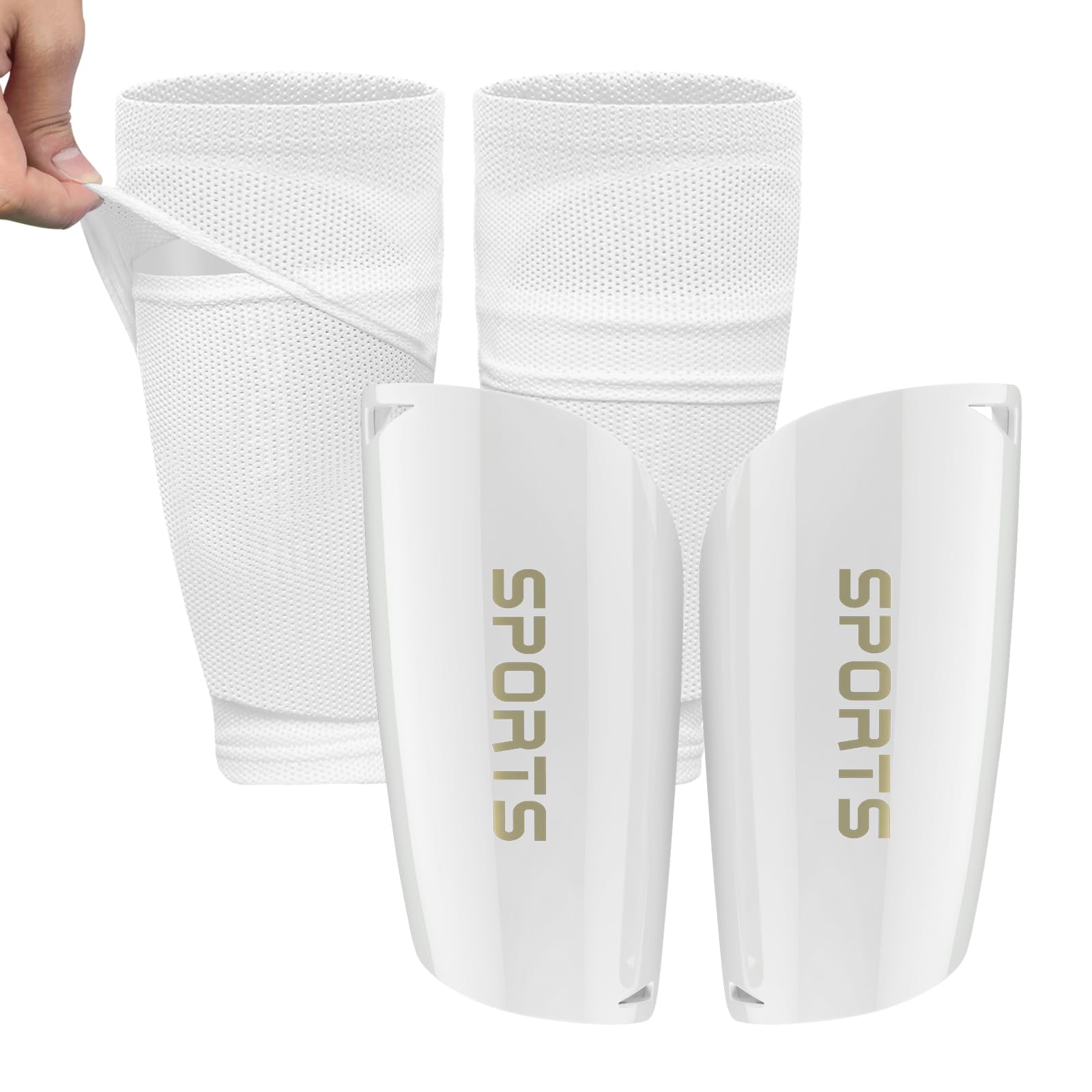 Soccer Shin Guards (White, Small (3'3" - 3'10" Tall))