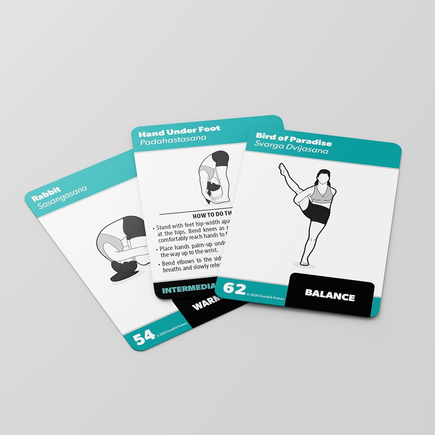Palace Learning 4 Pack - Exercise Cards - Dumbbell, Bodyweight & Yoga Poses Volume 1 & 2 - Fitness Workout Playing Cards - Image 5