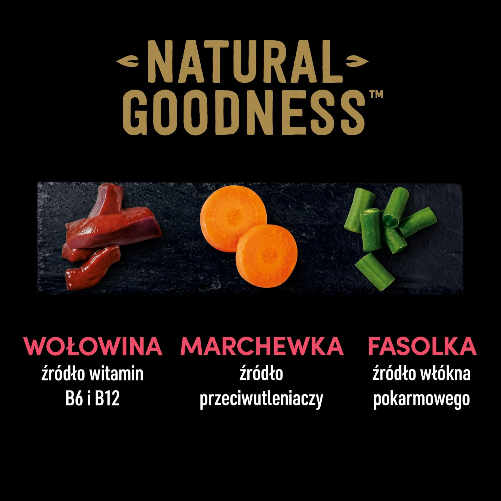 Cesar Natural Goodness Comida húmeda para perros adultos rica en carne de vacuno, adornado con zanahorias, judías verdes y hierbas, lata de 12 x 400 g