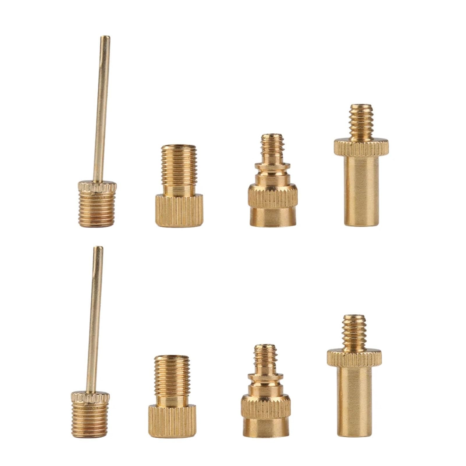 Dymkie 8Pcs Bicycle Converter Pump Valve Ventil Adapter Set Basketball Pneumatic Needle(8Pcs)