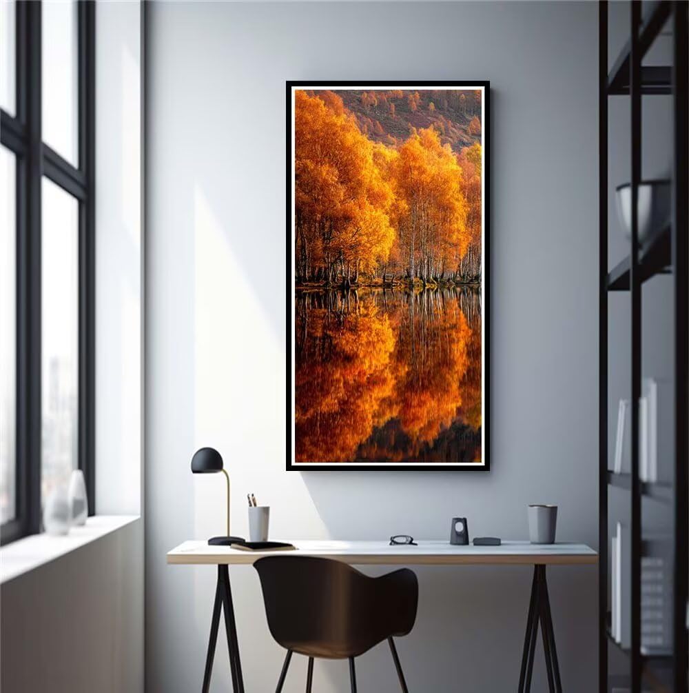 Diamond Painting Kits for Adults, 5D Diamond Art Golden Forest 30x60cm, DIY Large Autumn Scenery Dimond Art kits Adults, Crystal Rhinestone Embroidery Canvas Crafts for Home Wall Decor (RD1017)