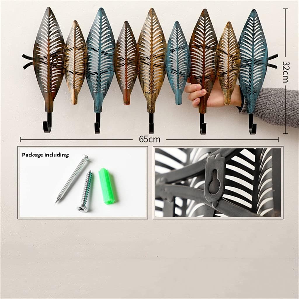 JSEIAJB Wall Hanger Wrought Iron Coat Rack Clothes Hanging Hooks Living Room Coat Hanger Wall Decoration Hook Vintage Old Craft