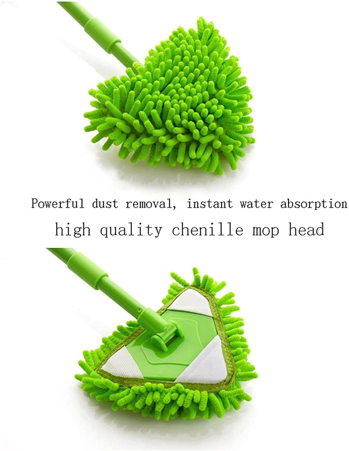 Spin Mop， Mop na mokro i sucho Kreatywny mini mop z mikrofibry Ruchomy 360-stopniowy obrotowy wielofunkcyjny przyrząd do czyszczenia gospodarstwa domowego(Green)