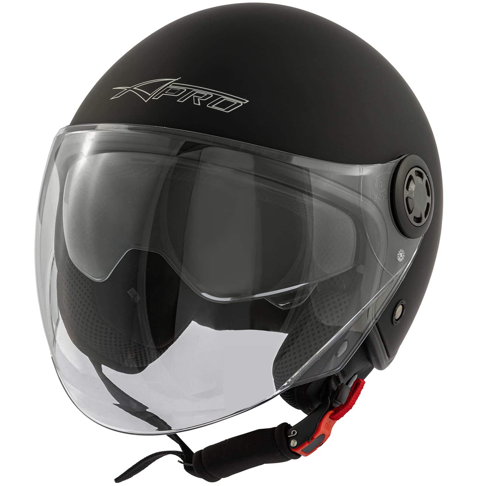 Casco Jet Scooter Moto ECE 22 06 Holomogado Visera Larga Transparente Parasol