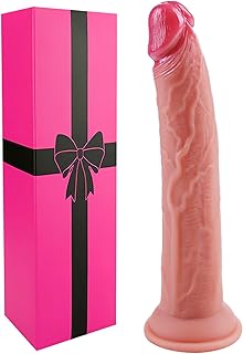 9 Inch Liquid Silicone Realistic Long Anal Dildo with Suction Cup, Flexible Large G-Spot Real Skin Dildos Gay Slim Penis Adult Toy, Wearable Lifelike Anal Dildo Strap on Sex Toy for Couples Women Men