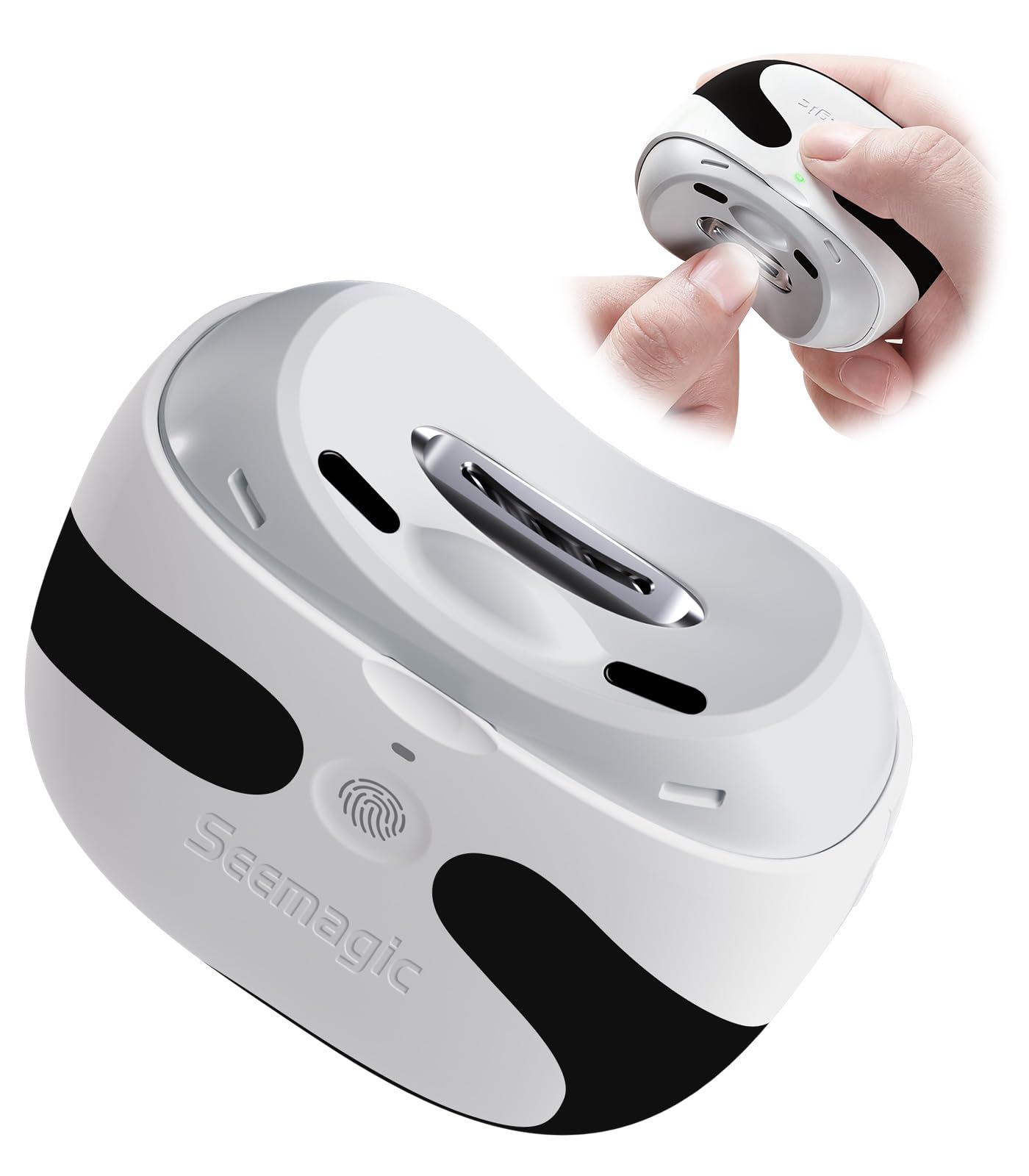 Electric Nail Clipper Trimmer for Adults Seniors Kids Fingernails Seemagic 3 in 1 Rechargeable Automatic Nail Clippers with