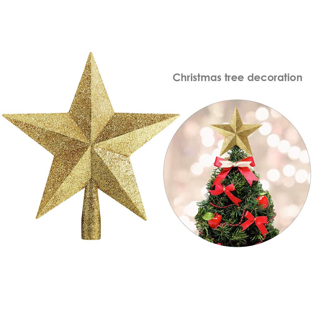 Adorno Navideño Iluminado Punta De árbol De Navidad Spetebo - Estrella LED 10 Luces, Luz Blanca Cálida, 22x18cm Estrella Arbol De Navidad Blanco