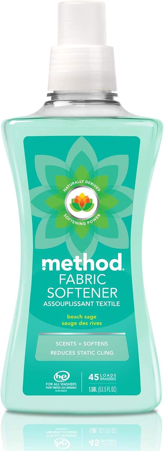 Method Fabric Softener; Beach Sage; 53.5 Ounces; 45 Loads; 1 pack; Packaging May Vary