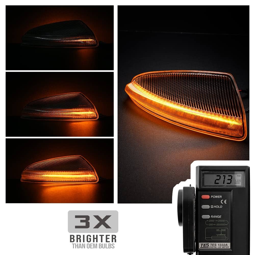 NSLUMO Led Side Mirror Repeater Light Turn Signal Light Indicator Compatible With 2008-2010 Mercedes Ben/z MB W204 W164 X164 Rearview Blinker Side Wing Mirror Lighting