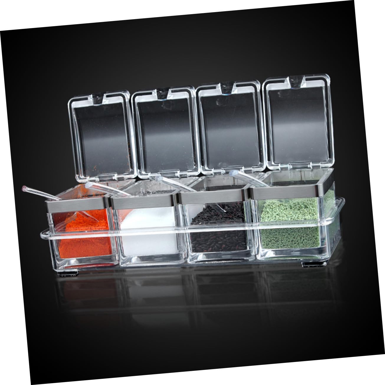 Acryl Gewürzbox Mit Deckeln Transparente Gewürzgläser Vorratsdosen Für Salz Pfeffer Zucker Praktische Küchenaufbewahrung Für Verschiedene Gewürze