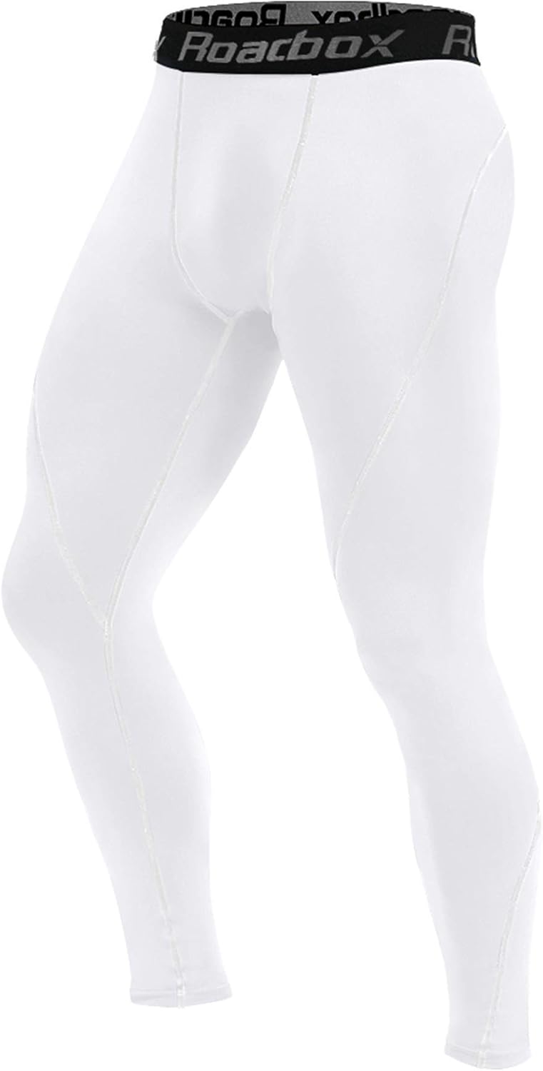 Roadbox (Size: L) 2 Pack Men’s Compression Pants Workout Warm Dry Cool Sports Leggings Tights Baselayer