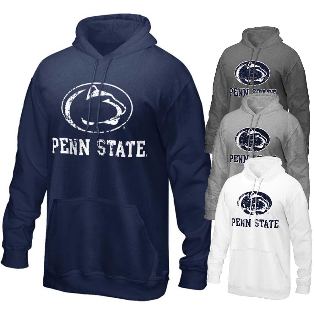 The Family Clothesline Penn State Officially Licensed Adult Distressed Logo Block Hoodie Sweatshirt XL Navy