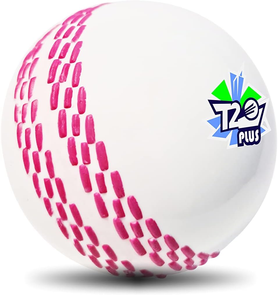 jaspo Synthetic Rubber T-20 Plus Practice Cricket Ball Wind Balls 125-130 GMS for - Indoor Outdoor Street Beach Cricket White